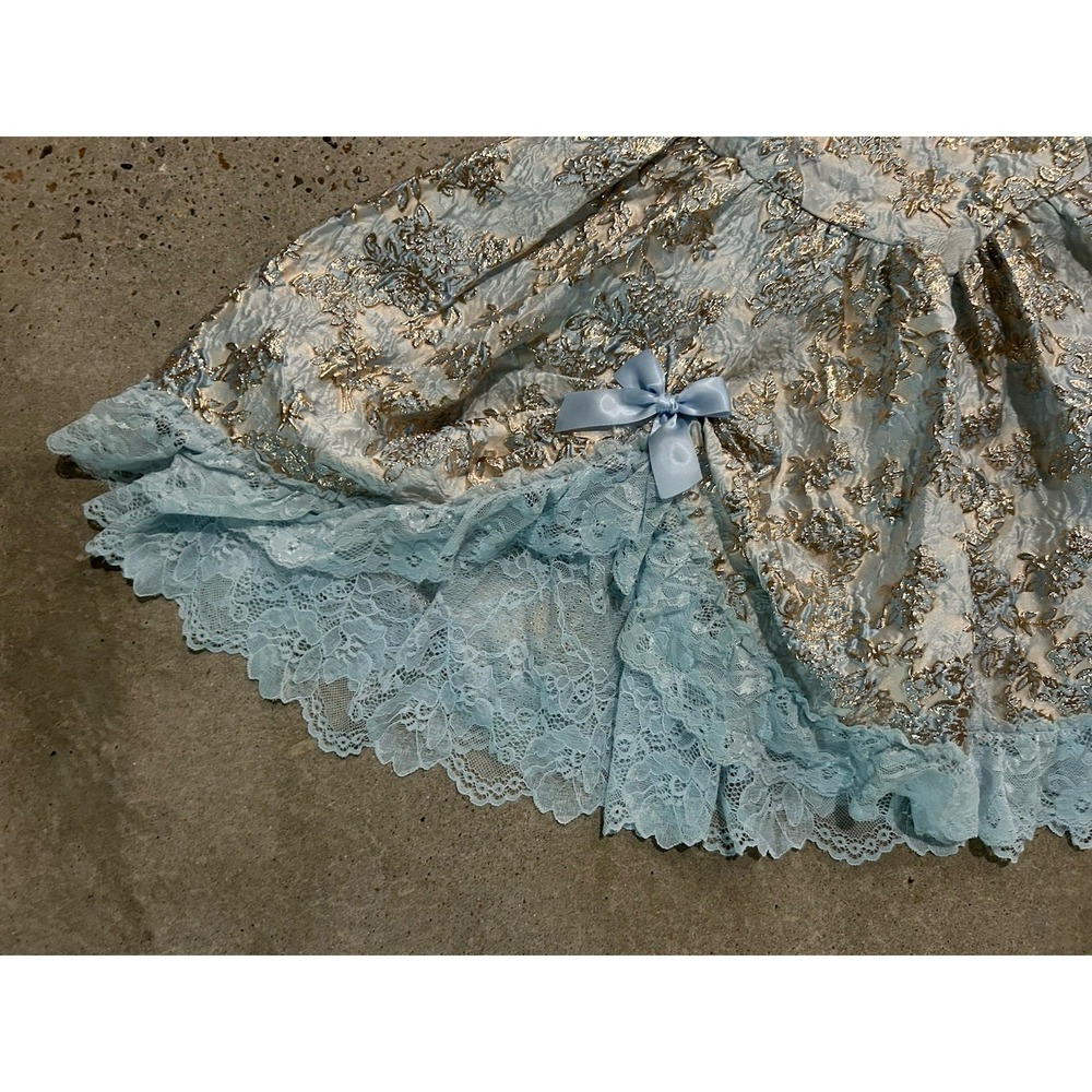 Dolls Kill Sugar Thrillz Tea and Circumstance Brocade Mini Dress‎ Sz L - Picture 5 of 9